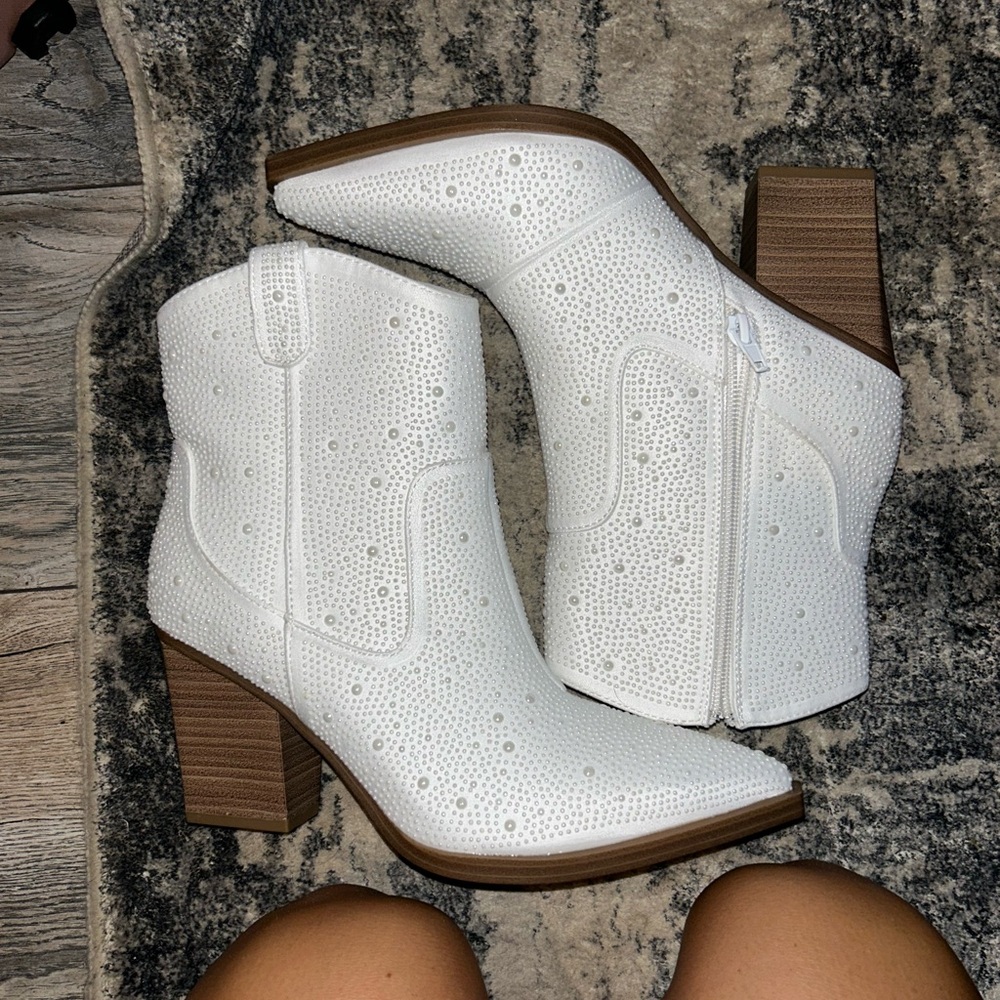 Pearl white boots